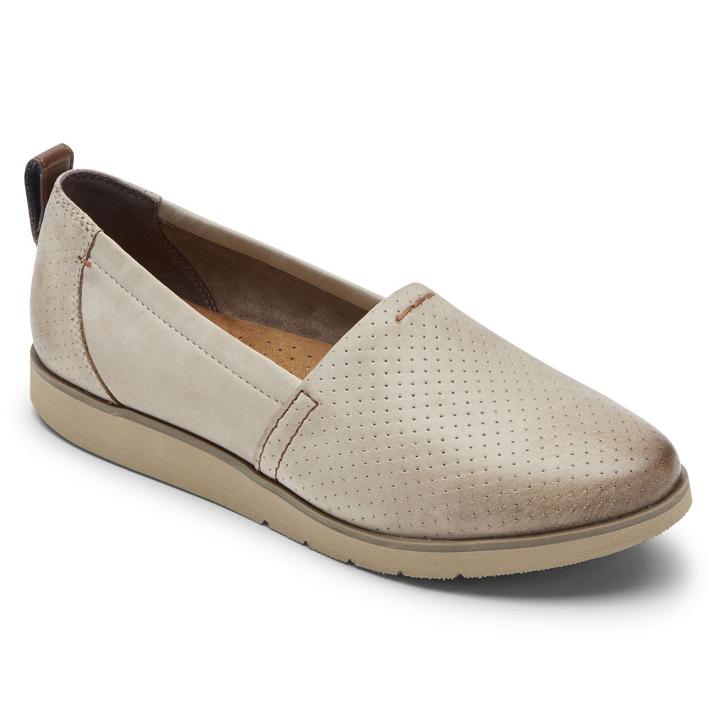 Sapato Vela Rockport Mulher Bege - Cobb Hill Laci - 85694TOKI